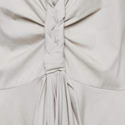 Pre Owned Celine Grey Cotton Blend Braided Detail Short Dress L