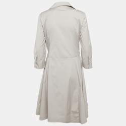 Pre Owned Celine Grey Cotton Blend Braided Detail Short Dress L