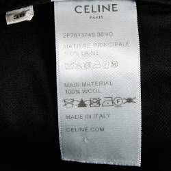 Pre Owned Celine Black Wool High Waist Tapered Trousers M