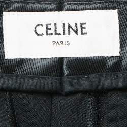 Pre Owned Celine Black Wool High Waist Tapered Trousers M