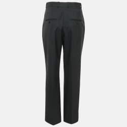 Pre Owned Celine Black Wool High Waist Tapered Trousers M
