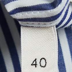 Celine Blue Striped  Modal Front Button Shirt M