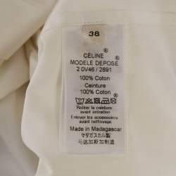 مملوكة مسبقًا Celine White Cotton Waist Belt Detail Mini Dress M