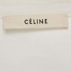 مملوكة مسبقًا Celine White Cotton Waist Belt Detail Mini Dress M