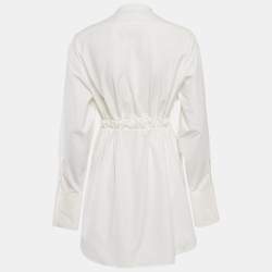 مملوكة مسبقًا Celine White Cotton Waist Belt Detail Mini Dress M