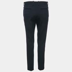 Pre Owned Celine Navy Blue Wool Gabardine Trousers S