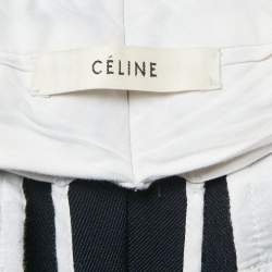 Pre Owned Celine Navy Blue Wool Gabardine Trousers S