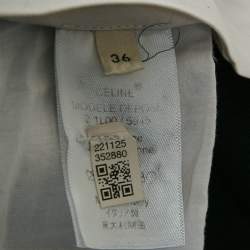 Pre Owned Celine Navy Blue Wool Gabardine Trousers S