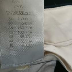 Pre Owned Celine Navy Blue Wool Gabardine Trousers S