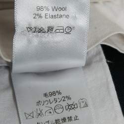Pre Owned Celine Navy Blue Wool Gabardine Trousers S