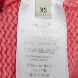 Pre Owned Celine Pink Cashmere Long Sleeve Sweater XS