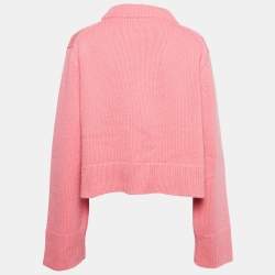 Pre Owned Celine Pink Cashmere Long Sleeve Sweater XS