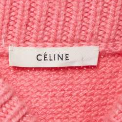 Pre Owned Celine Pink Cashmere Long Sleeve Sweater XS