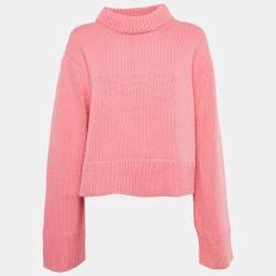 Pre Owned Celine Pink Cashmere Long Sleeve Sweater XS