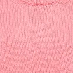 Pre Owned Celine Pink Cashmere Long Sleeve Sweater XS