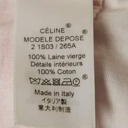 Celine Pink Wool Drill Wide-Leg Trousers S