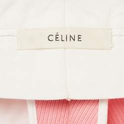 Celine Pink Wool Drill Wide-Leg Trousers S
