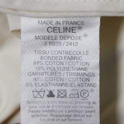 Pre Owned Celine White Cotton Blend Double Breasted Trench Coat L