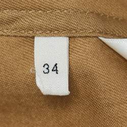 مملوكة مسبقًا Celine Brown Cotton Crop Shirt S