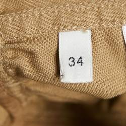 Celine Brown Cotton Flared Mini Skirt S