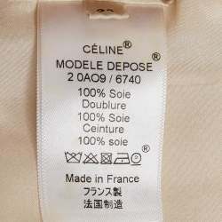 Pre Owned Celine Cream Silk Tie-Up Detail Mini Dress M