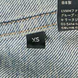Celine Blue Washed Denim Mini Dungaree Dress XS