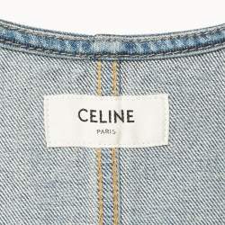 Celine Blue Washed Denim Mini Dungaree Dress XS