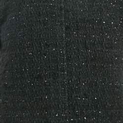 Celine Black Wool Blend Tweed Cape M