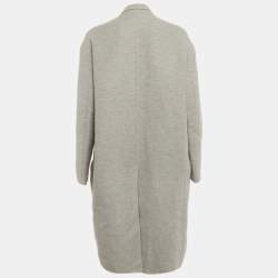 Celine Grey Cashmere Open Front Long Coat S