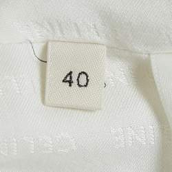 Celine Off-White Silk Braid Trim Detail Open Front Jacket M