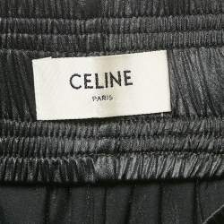 Pre Owned Celine Black Satin Silk Blend Boxing Trousers M