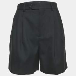 Celine Black Wool Pleated Shorts S