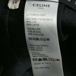 Celine Brown Checks Linen Pleated Bandeau Mini Skirt S