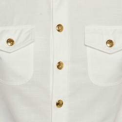 Pre Owned Celine White Cotton Button Front Shirt S