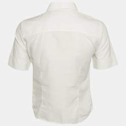 Pre Owned Celine White Cotton Button Front Shirt S