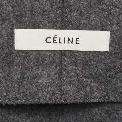 Celine Grey Wool Asymmetric Wrap Pencil Skirt S