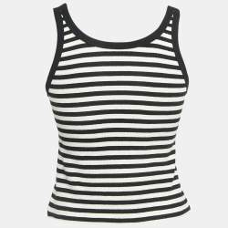 Pre Owned Celine Black Rib Knit Marinière Tank Top XS
