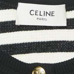 Pre Owned Celine Black Rib Knit Marinière Tank Top XS