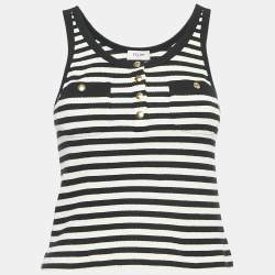 Pre Owned Celine Black Rib Knit Marinière Tank Top XS