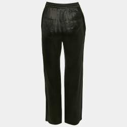Celine Black Flowing Satin Triomphe Jogging Pants S