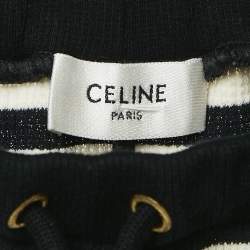 Celine Black Rib Knit Marinière Shorts XS