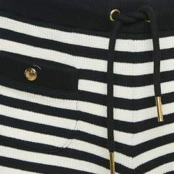 Celine Black Rib Knit Marinière Shorts XS