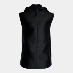 Celine Black Sleeveless Top with Ruffled Collar