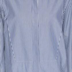 Celine Blue/White Striped Cotton Button Front Shirt M