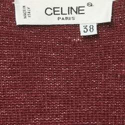 Celine Burgundy Wool Button Front Cardigan M
