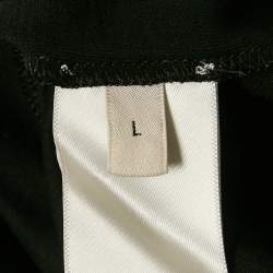 Pre Owned Celine Black Logo Print Cotton Crew Neck T-Shirt L