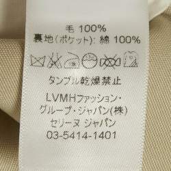 Pre Owned Celine Beige Wool Pleated High Rise Trousers S