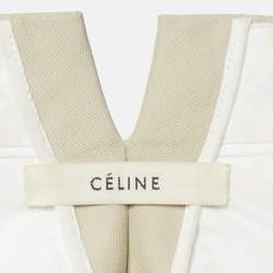 Pre Owned Celine Beige Wool Pleated High Rise Trousers S