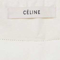 Celine Ivory Crepe Contrast Stitch Flared Trousers M