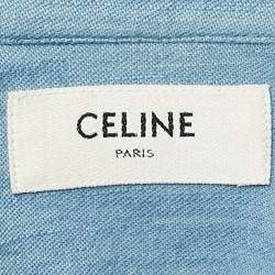 Celine Blue Triomphe Chambray Shirt S